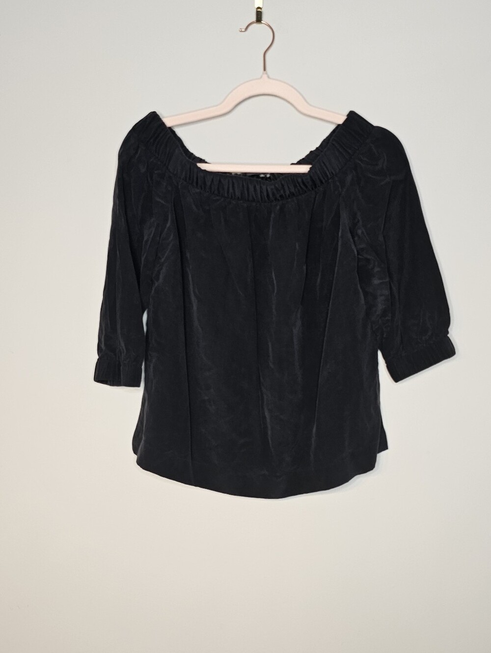 Babaton Silk Off Shoulder Blouse Size XS Lined Black